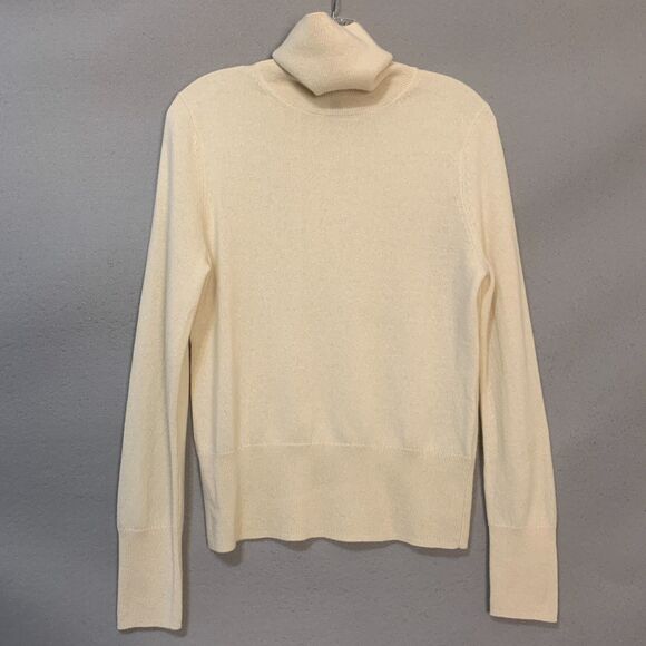 Banana Republic 100% Cashmere Cream Turtleneck Sweater Women’s Small Soft Luxe - Picture 1 of 7